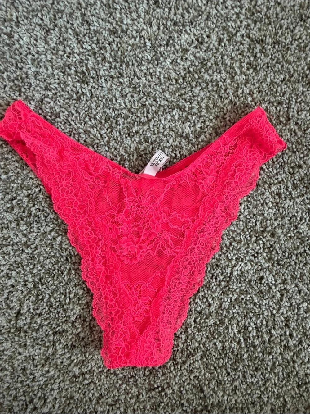 NWT Victoria's Secret Neon Pink Dress Lace Brazilian Panty
